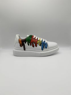 Brand New Custom Paint Drip Women Fashion Sneaker Platform Comfortable Size 7.5