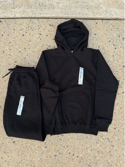 Premium Black Hoodie & Jogger Set - 100% Peruvian Cotton - Heavyweight - Unisex