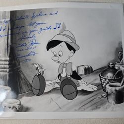 DICKIE JONES SIGNED AUTOGRAPHED 8x10 PHOTO VOICE OF PINOCCHIO DISNEY W/COA