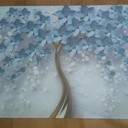 Beautiful Flower Tempered Glass Wall Art