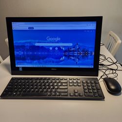 Dell Inspiron 19.5 inch All-in-One Computer, touchscreen 
Intel Pentium N3530
4GB RAM
120GB SDD
Windows 10 pro. Microsoft office installed. Nothing wr