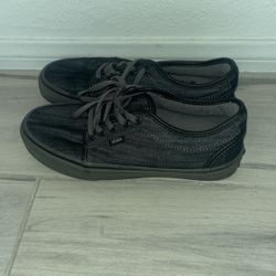 VANS Men Size 8 Chukka Low Black/Pewter Denim Canvas Skate Shoe 721356 NWOB