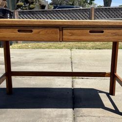 Oak Desk & Antique Wooden Bedframe W/Headboard & Footboard