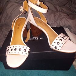 Coach Ankle Strap Wedge Heels