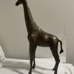 Vtg solid bronze large giraffe