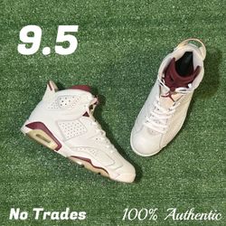 Size 9.5 Air Jordan 6 Retro “Maroon” 🍠
