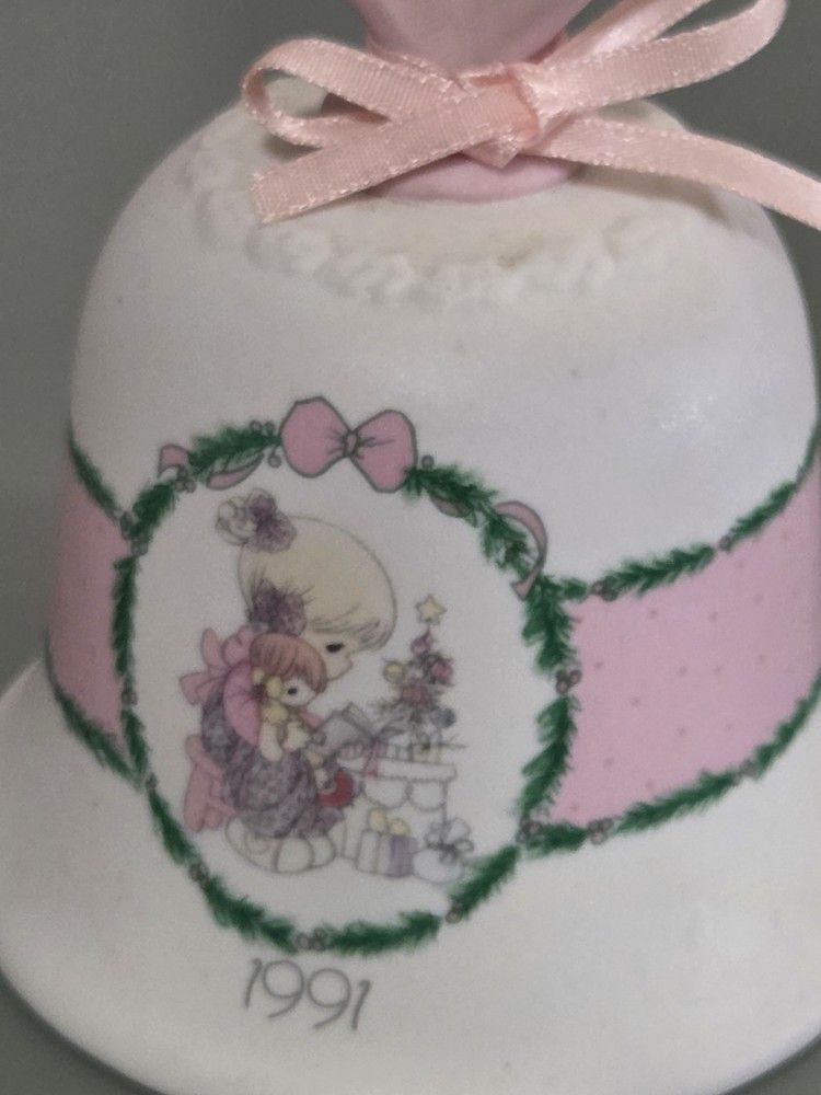 Bell Precious Moments Tell Me the story of Jesus 1991 Pink handle OH623