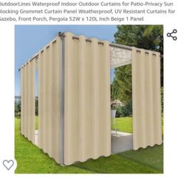 Indoor Outdoor Patio Curtain 52W X 120L 