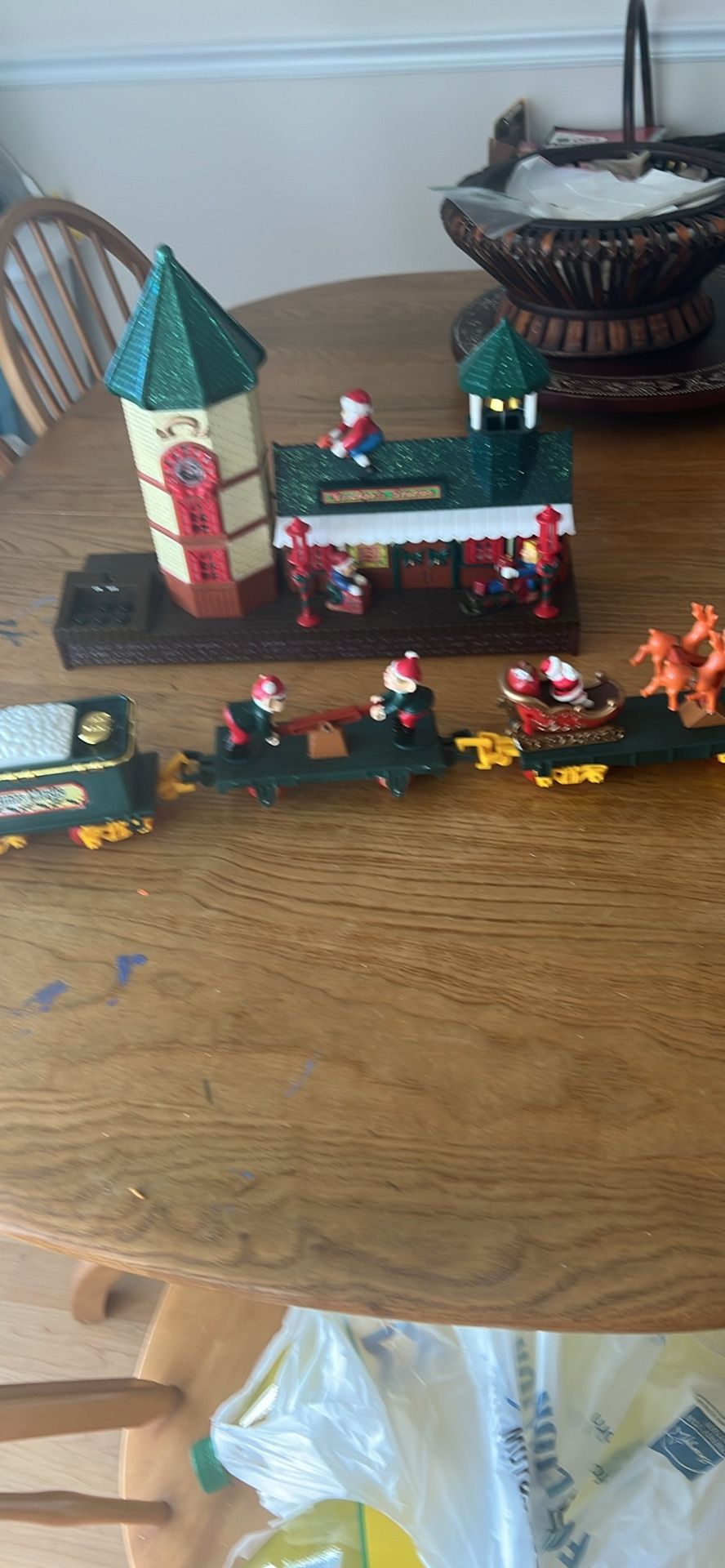 1993 Vintage Christmas Santa North Pole Train Station