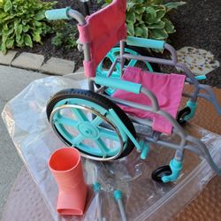 18 Inch Doll Wheel Chaur, Crutches And Cast