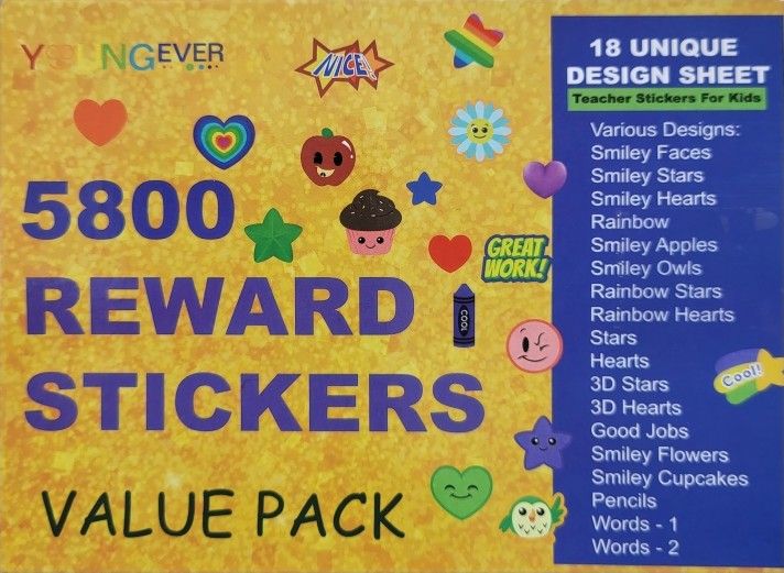 Youngever 5800 Teacher Stickers for Kids, Reward Stickers Mega