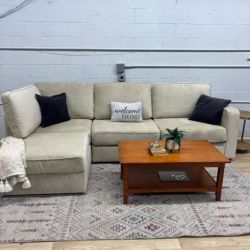 Lovesac Sactional –Tan Combed Chenille (Delivery Available)