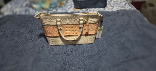 Brahmin Croc-Embossed Leather Satchel