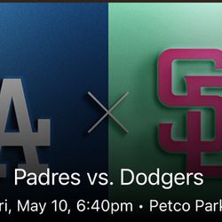 Dodgers @ Padres  Friday night 5/10  - 2 Tickets