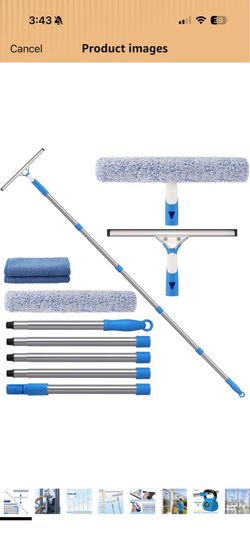 77” Professional Squeegee Window Cleaner Tool with Extension Pole