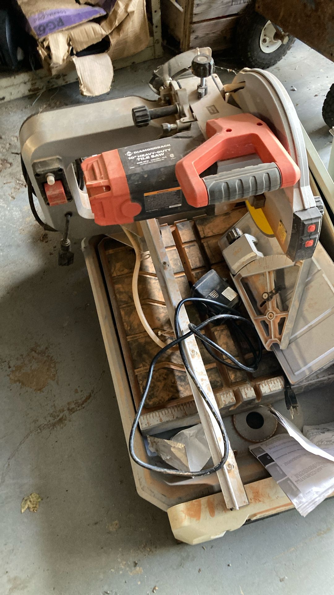 Tile Saw And Attachments used