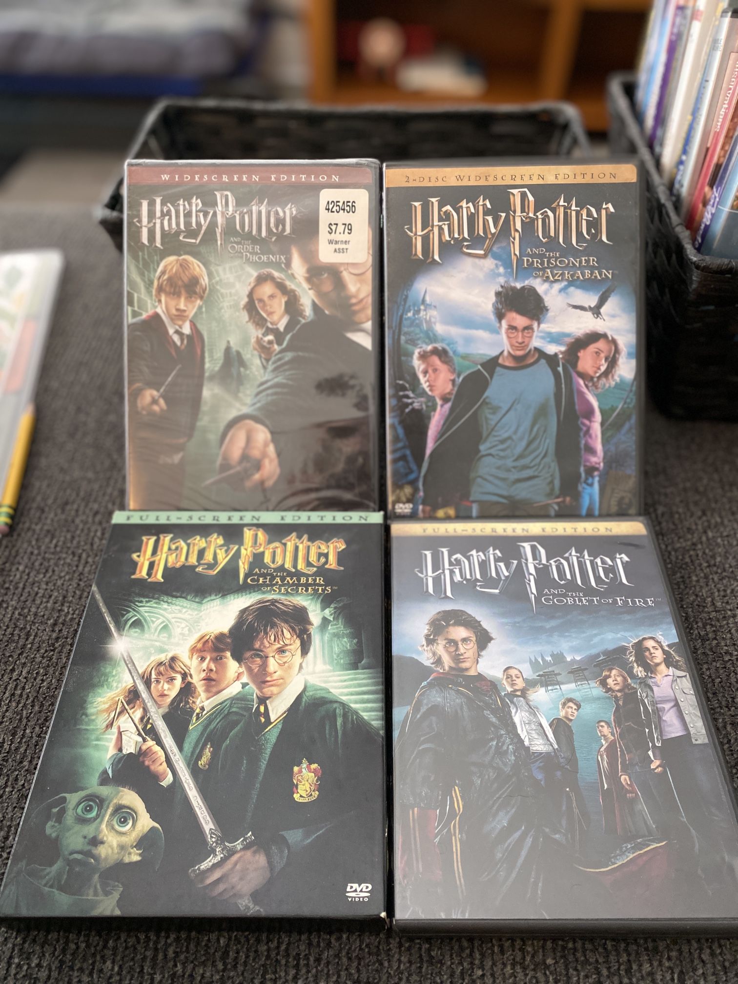 4 Harry Potter Movie DVDs