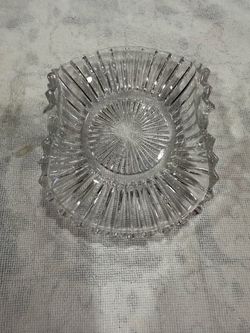 Vintage Clear Pressed Glass Serving Bowl