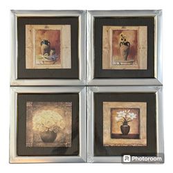 4 Piece Flower Picture Set