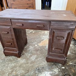 Antique Pedestal Writing  Desk 