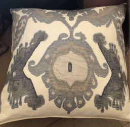 Pottery Barn 24” X 24” Embroidered Ikat Pillow 