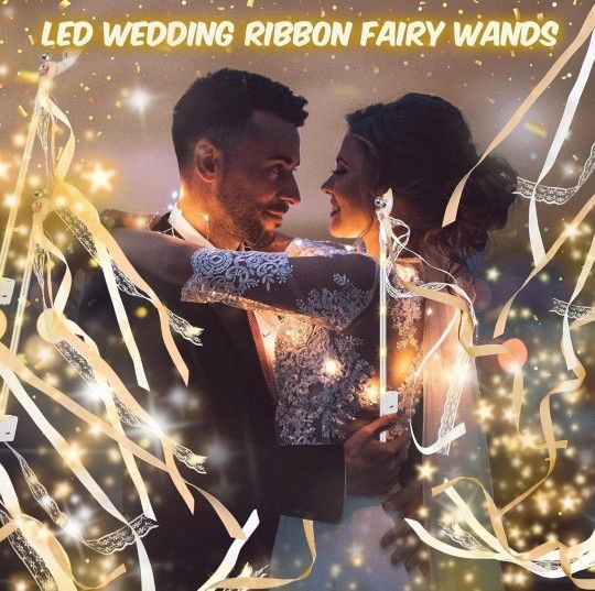 (Brand New Factory Sealed) 
100 PCS Wedding Wands with Lights,Fairy Wands, LED Silk Fairy Wand with Bells for Wedding Send Off, New Year, Raves, Conce