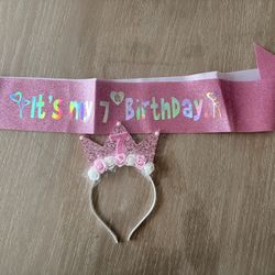 7 Year old headband And Sach glitter 