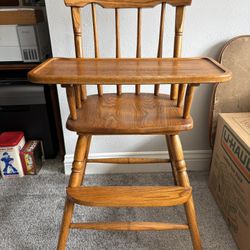Solid Oak High chair 