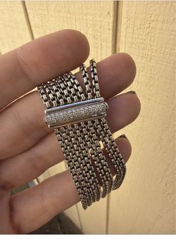 Authentic David Yurman Multi 8 strand & pave diamond bracelet