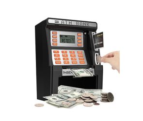 ATM Piggy Bank for Kids, Upgraded Power-Off Memory Function for Real Money Safe with Debit Card,Coin Recognition,Bill Feeder,Balance Calculator, Kids 