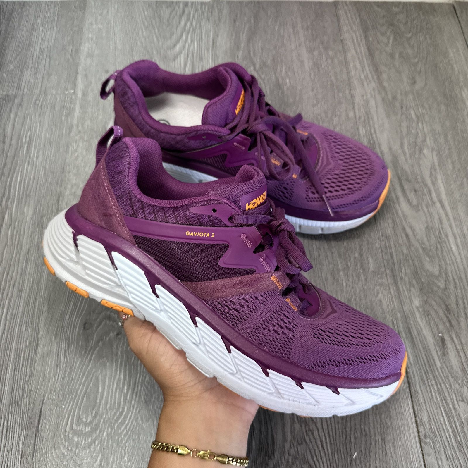 Hoka One One Womens Gaviota 2 1099630 GJBM Purple Running Shoes Sneakers Sz 7.5