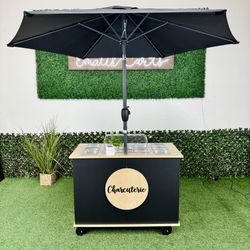 4ft Foldable Cart For Charcuterie Snack Cart Mini Pancake Cart Crepe Carts And More Made To Order Trays Sign & Umbrella Not Included New For Sale Only