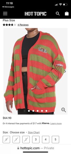 Freddy Cardigan - SMALL- A Nightmare On Elm St