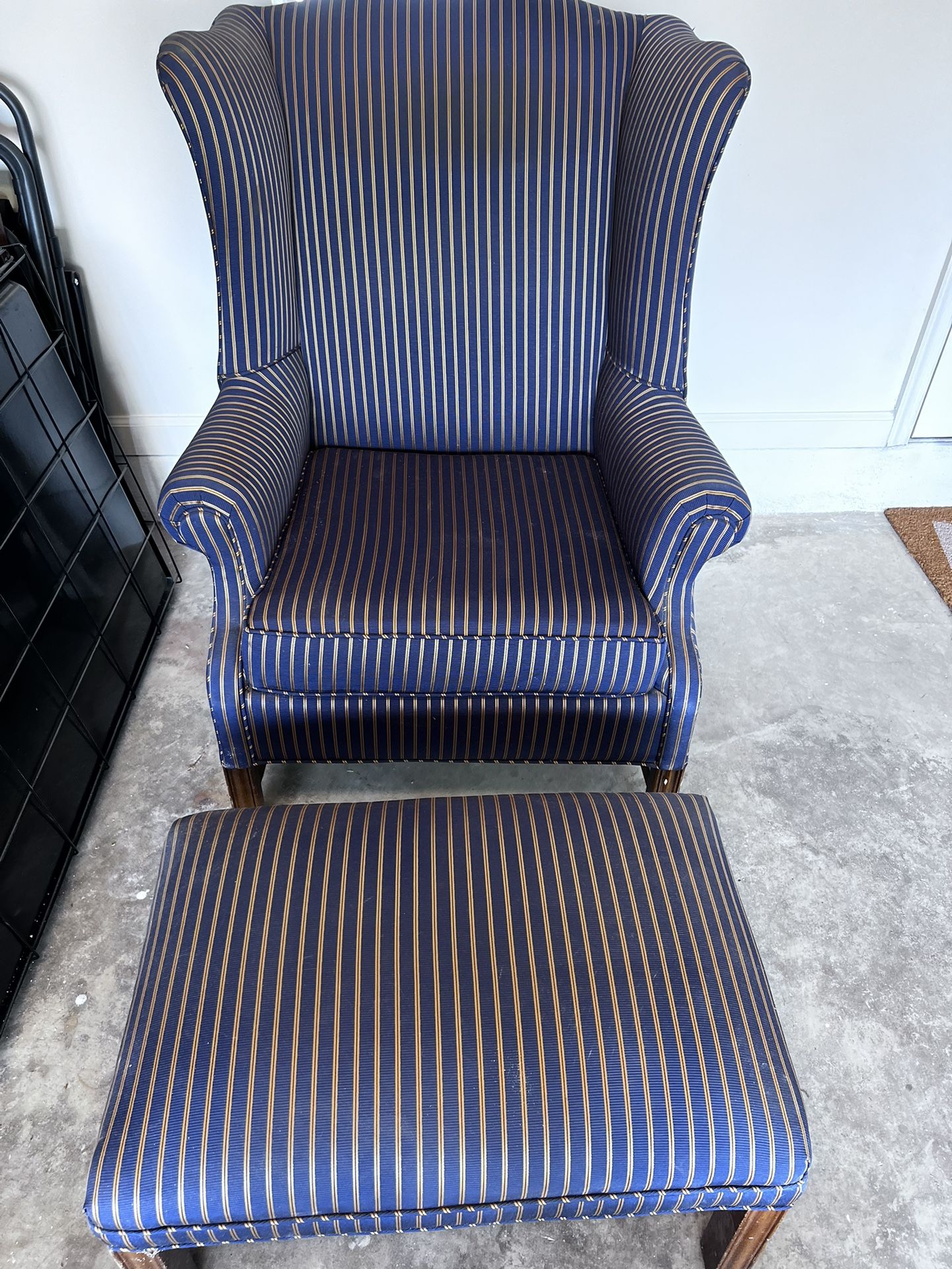 Wingback Chair With Ottoman