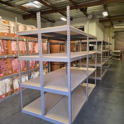 Warehouse Boltless Used Storage Rack Shelving 48 in W x 24 in D 4 Tier Stock Supply Shelves Delivery Available