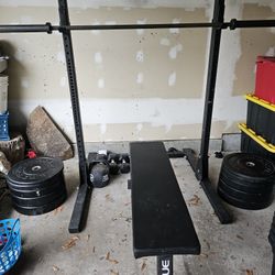 Rogue Squat Rack & Bumper Plates – Complete Garage Gym Setup