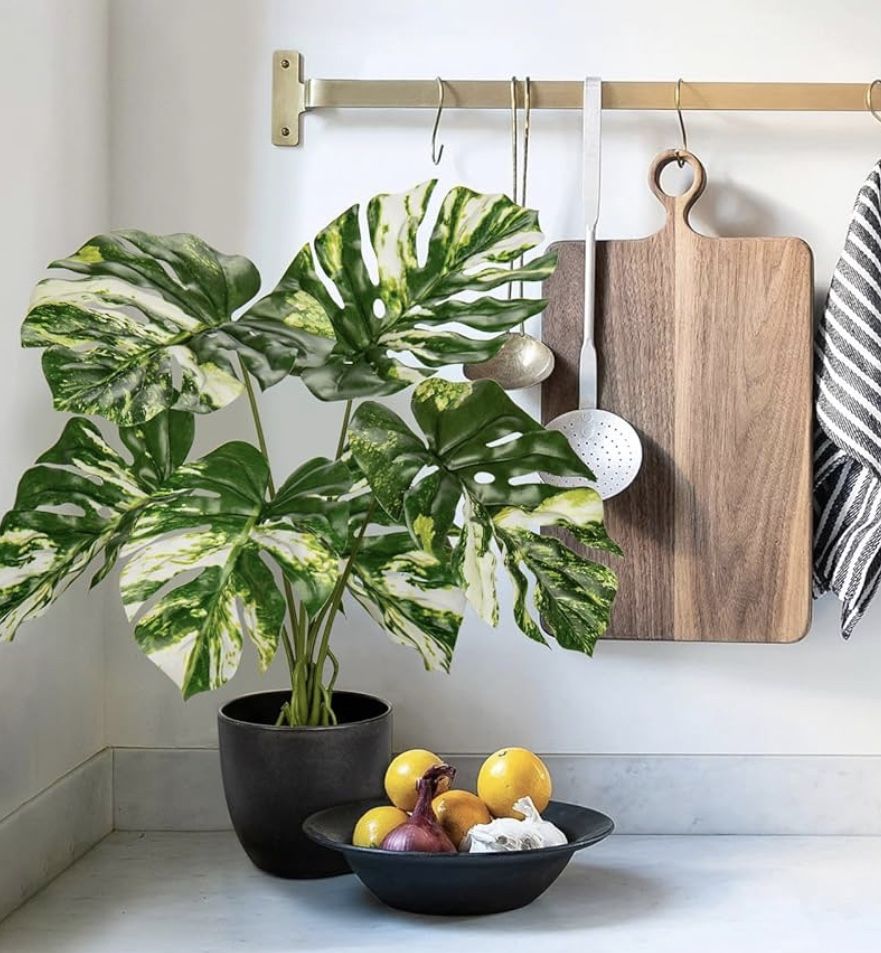 Faux Monstera Albo Plant (Unused)