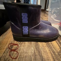 Ugg Womans Purple Mini Rain Boots Size 8