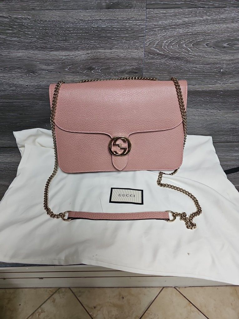 Authentic Gucci 510303 GG Crossbody Shoulder Pink Bag