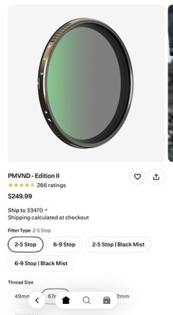 Polar pro variable ND Filter (2–5 Stop) – Like New