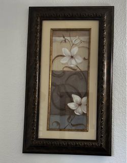 Framed White Floral Wall Art (Set of 2)