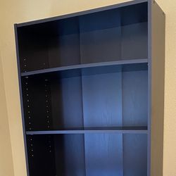Tall Black Bookcase, 71” High, 4 Shelves