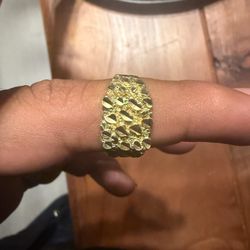 10k Gold Nugget Ring Men