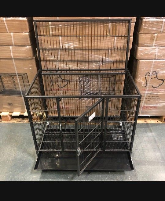 New💥 Heavy Duty ⭐ Stackable Dog Kennels With Tray And Wheels‼️🌟✨🐺‼️🌟✨🐺