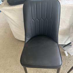 Modern Stylish PU Upholstered Dining Side Chairs with Metal Legs (brand New Set Of Four)