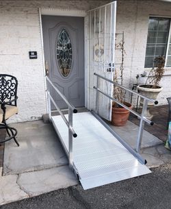 Ramp for wheelchair/walker/rollator/ access *USED* 7 foot with hand rails