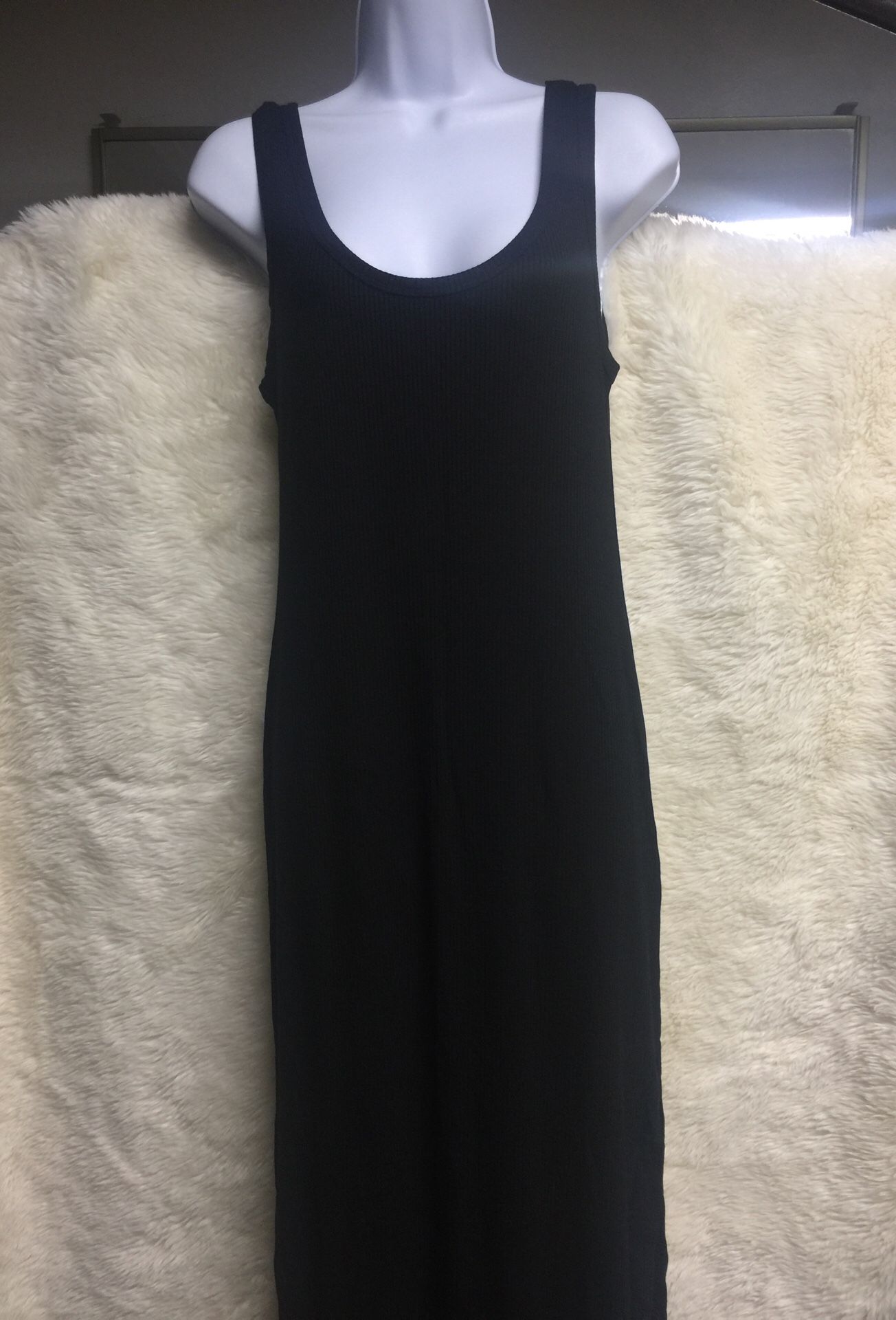 Large black maxi dress with slit