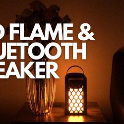 Portable Bluetooth Speaker, Led Flame Torch Atmosphere Wireless Outdoor Speaker Bluetooth 5.0 HD Audio IP67 Waterproof with LED Flicker Warm Night Lig