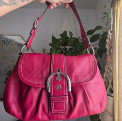 red soho shoulder purse
