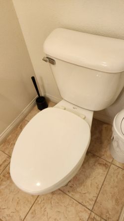 Elongated Mansfield Toilet White Working